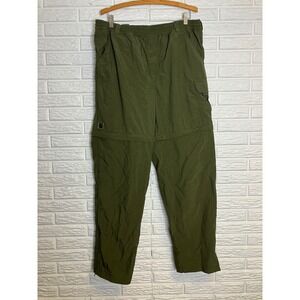 Gander mountain guide series hybrid pants zip off legs green men's size 36 x 32